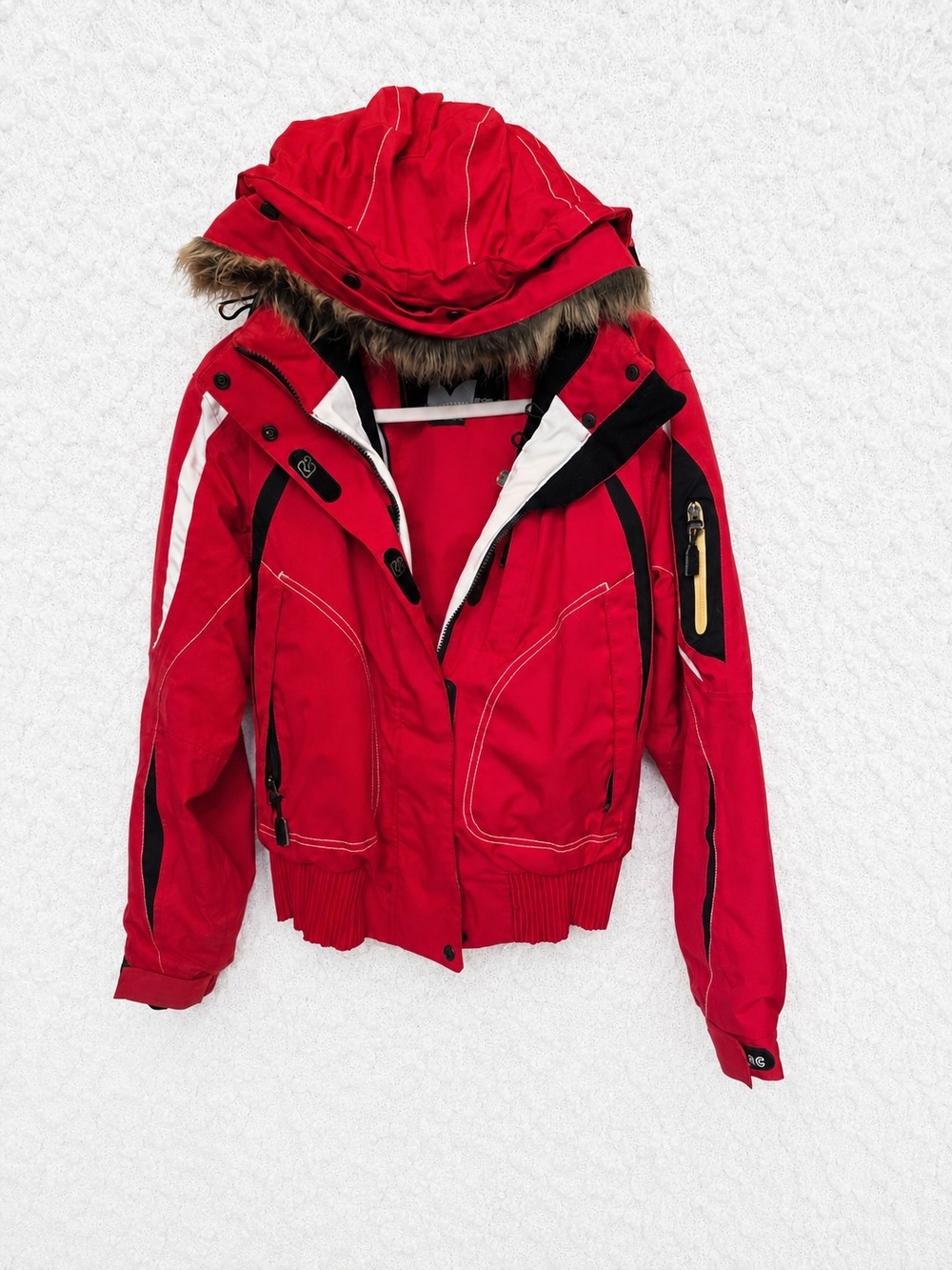 Red Women's Hooded Killtec Winter/Ski Jacket with Faux Fur Trim